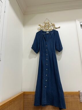 Flow Puff Sleeve Midi Dress